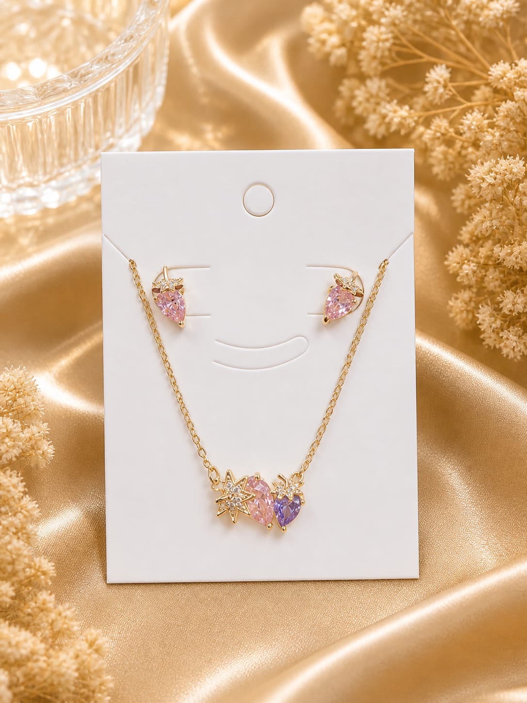 Luxury AD Diamond Pendant Set