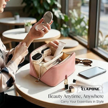 Leather Makeup Bag Large Capacity Cosmatic Travel Bag (ST-101)