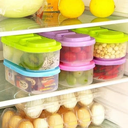 2 Compartment Food Storage Container with Lid (Pack of 1) | Color : Multicolor