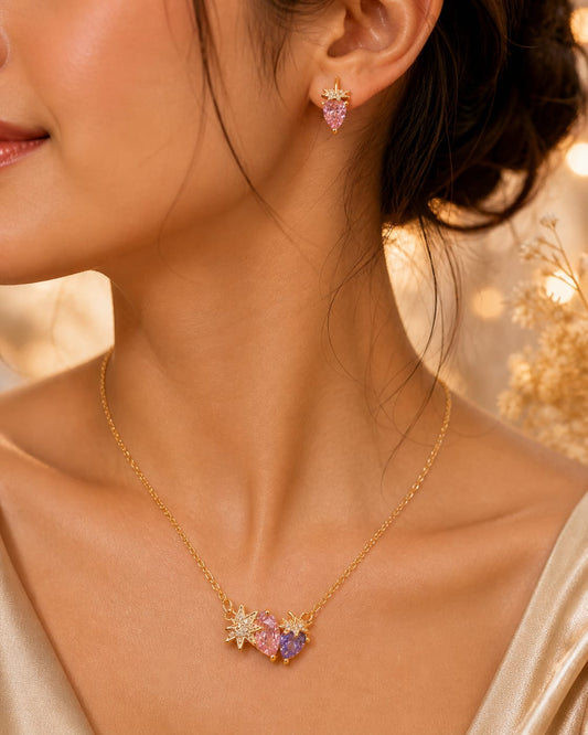 Luxury AD Diamond Pendant Set