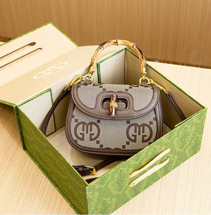 High Quality Premium Imported Designer Luxurious Wooden Handle Sling Handbag 🤎