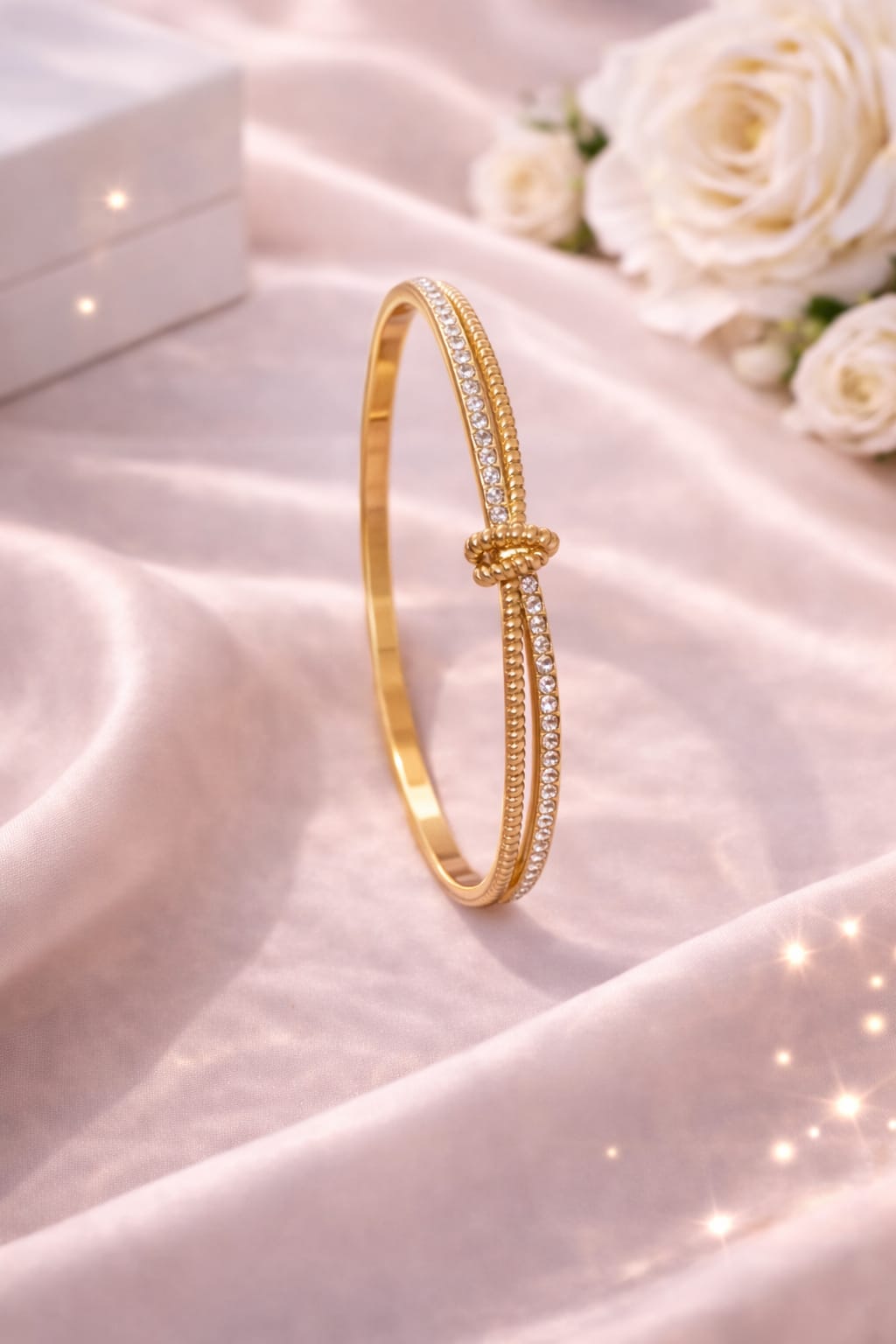Premium Imported Steel Based Crystal Knot Bracelet