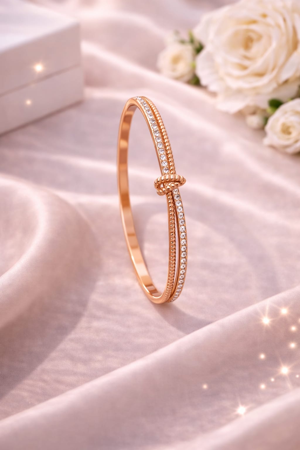 Premium Imported Steel Based Crystal Knot Bracelet