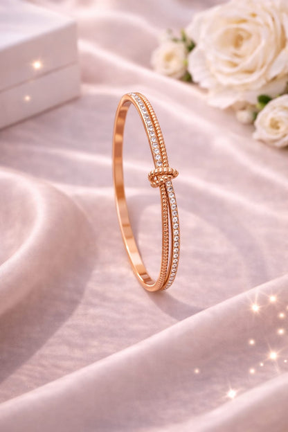 Premium Imported Steel Based Crystal Knot Bracelet