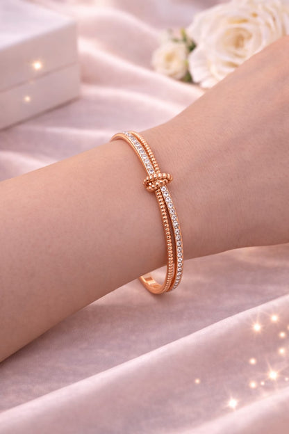 Premium Imported Steel Based Crystal Knot Bracelet