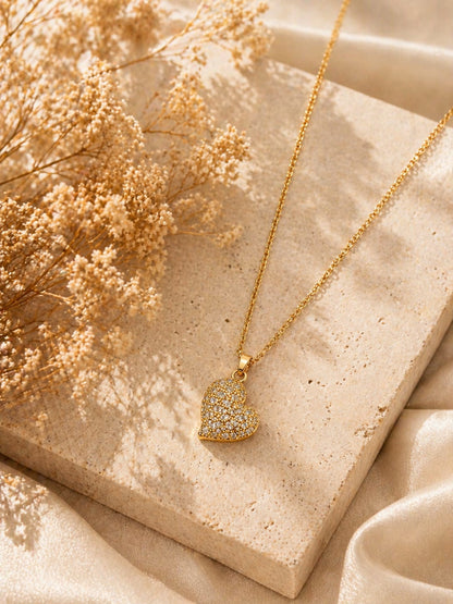 High Quality Premium Imported Steel Based Heart Pendant with Chain