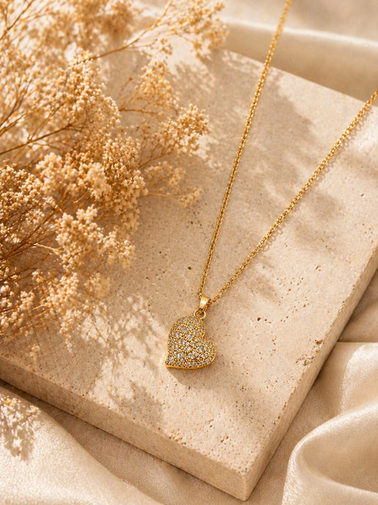 High Quality Premium Imported Steel Based Heart Pendant with Chain