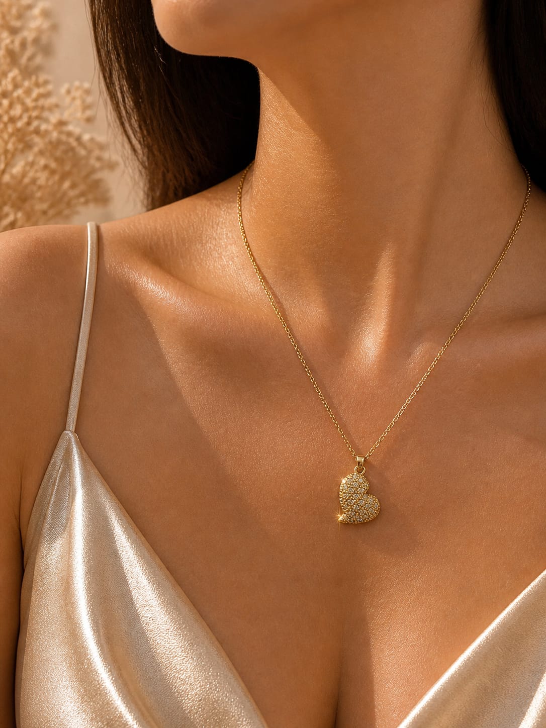 High Quality Premium Imported Steel Based Heart Pendant with Chain