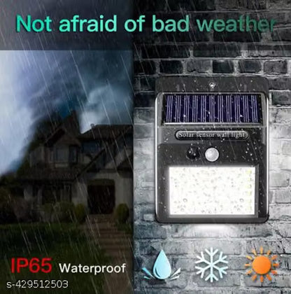 Solar-powered outdoor wall light with PIR motion sensor
