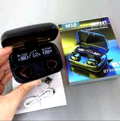 M10 Earbuds With Power Bank & Box Packing