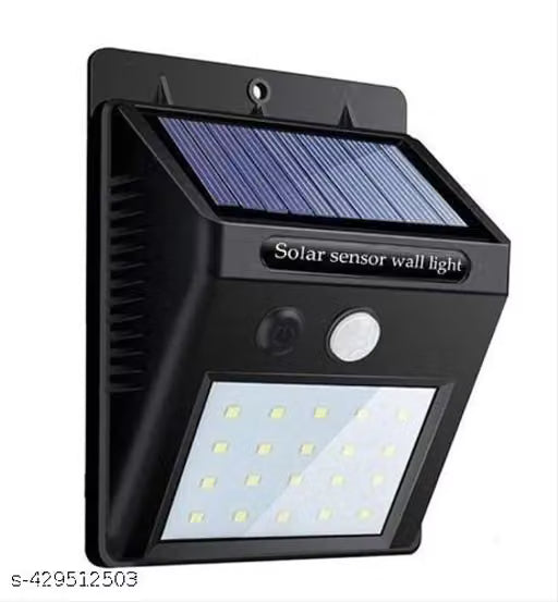 Solar-powered outdoor wall light with PIR motion sensor