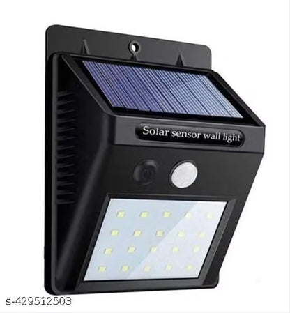 Solar-powered outdoor wall light with PIR motion sensor